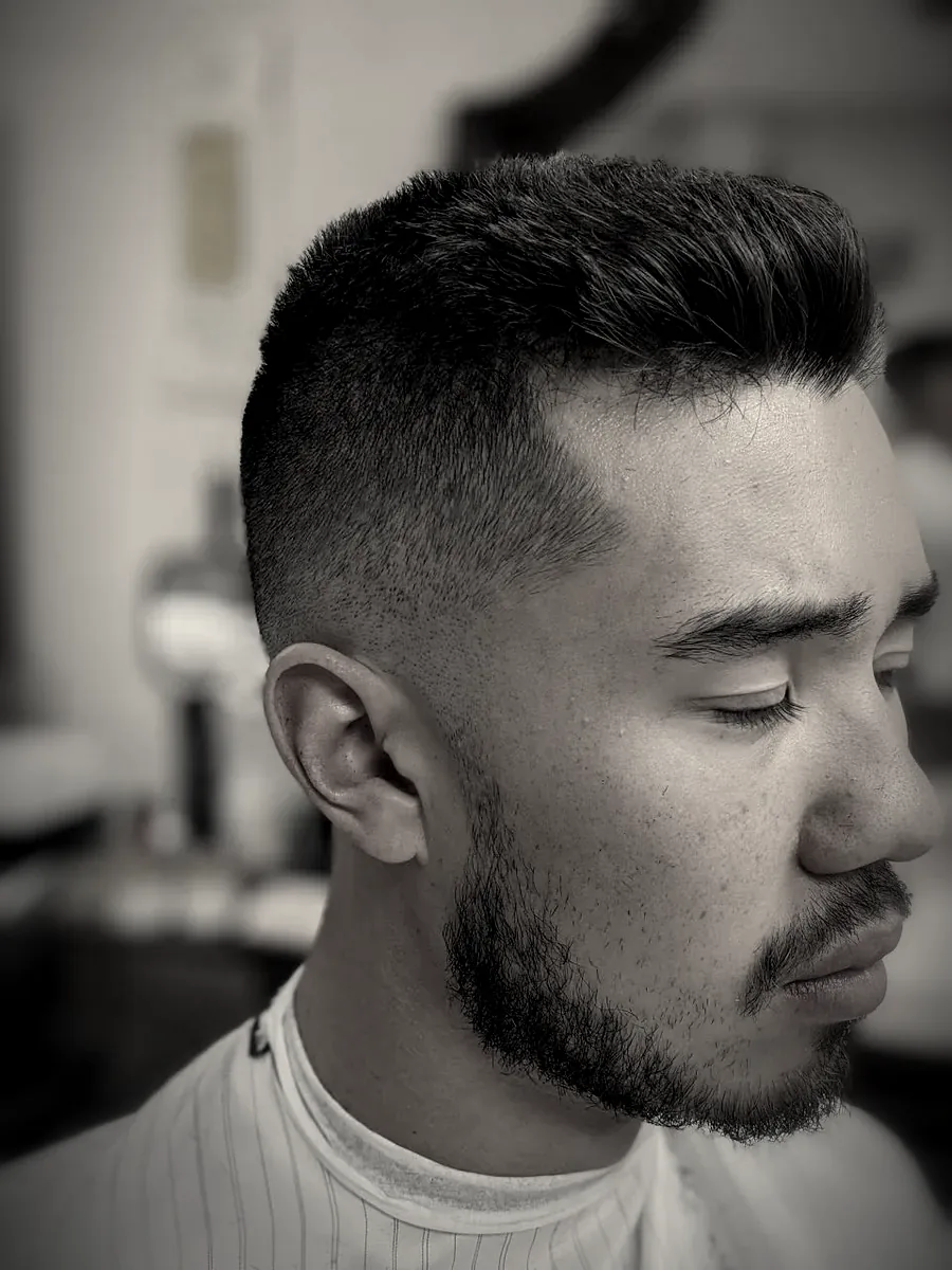 A finished haircut by Gus
