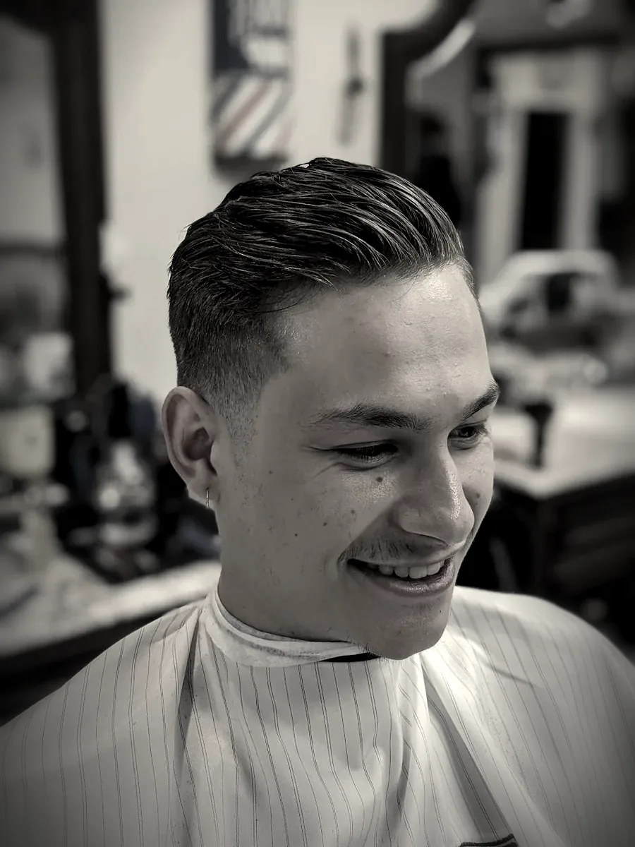 A finished haircut by Gus